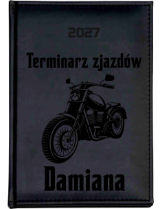 KALENDARZ książkowy A5 2027 TYGODNIOWY z grawerem TERMINARZ MOTOCYKLISTY