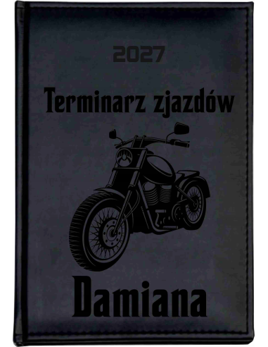 KALENDARZ książkowy A5 2027 TYGODNIOWY z grawerem TERMINARZ MOTOCYKLISTY