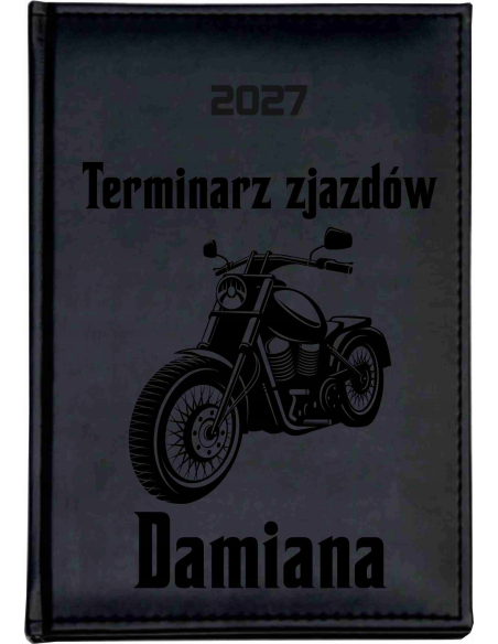 KALENDARZ książkowy A5 2027 TYGODNIOWY z grawerem TERMINARZ MOTOCYKLISTY
