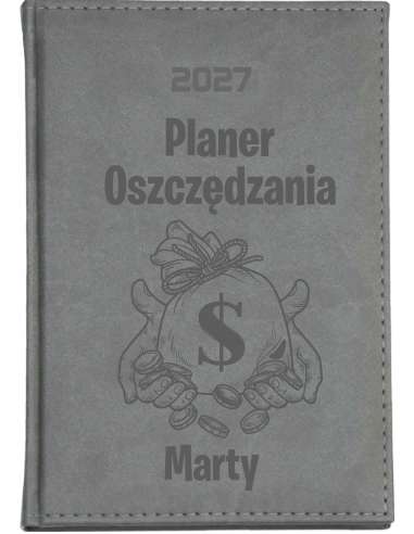 KALENDARZ A5 2027 TYGODNIOWY z grawerem PLANER OSZCZĘDZANIA prezent