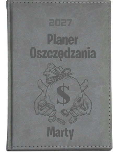 KALENDARZ A5 2027 TYGODNIOWY z grawerem PLANER OSZCZĘDZANIA prezent