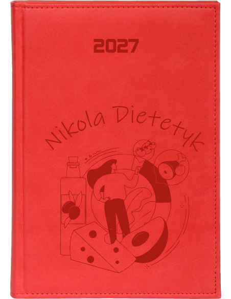 KALENDARZ A5 2027 TYGODNIOWY z grawerem DLA DIETETYKA personalizowany