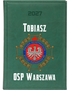 KALENDARZ A5 2027 tygodniowy dzienny z nadrukiem prezent DLA STRAŻAKA OSP