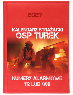 KALENDARZ A5 2027 tygodniowy z nadrukiem DLA OSP STRAŻY KSIĄŻKOWY PLANER