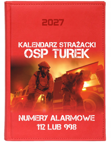 KALENDARZ A5 2027 tygodniowy z nadrukiem DLA OSP STRAŻY KSIĄŻKOWY PLANER