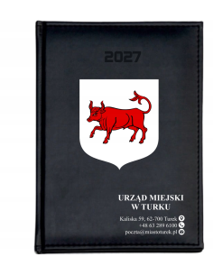 KALENDARZ A5 2027 tygodniowy z nadrukiem DLA INSTYTUCJI URZĄD MIEJSKI LOGO