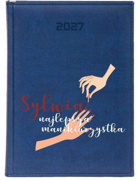KALENDARZ A5 2027 tygodniowy z nadrukiem dla stylistki paznokci do salonu