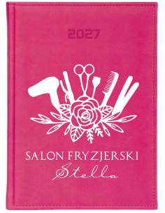 KALENDARZ A5 2027 tygodniowy z nadrukiem salon fryzjerski twoja nazwa logo