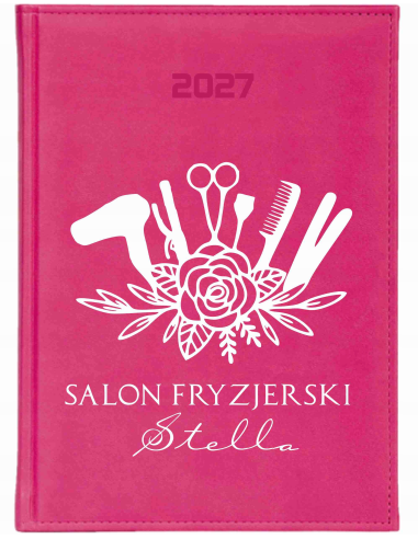 KALENDARZ A5 2027 tygodniowy z nadrukiem salon fryzjerski twoja nazwa logo