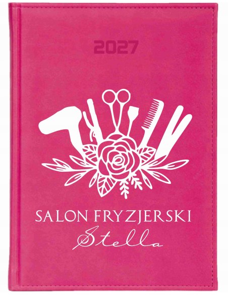 KALENDARZ A5 2027 tygodniowy z nadrukiem salon fryzjerski twoja nazwa logo