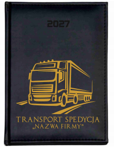 KALENDARZ A5 2027 tygodniowy z nadrukiem transport spedycja nazwa firmy