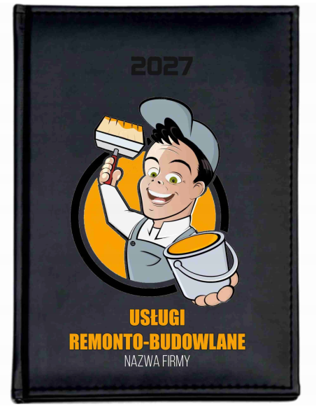 KALENDARZ A5 2027 tygodniowy z nadrukiem USŁUGI REMONTOWO BUDOWLANE nazwa