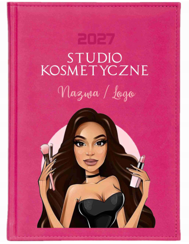 KALENDARZ A5 2027 tygodniowy z nadrukiem STUDIO KOSMETYCZNE NAZWA LOGO