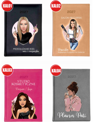 KALENDARZ A5 2027 tygodniowy z nadrukiem PLANER Z IMIENIEM NAPISEM PREZENT