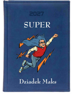 KALENDARZ A5 2027 tygodniowy z nadrukiem super dziadek z imieniem prezent