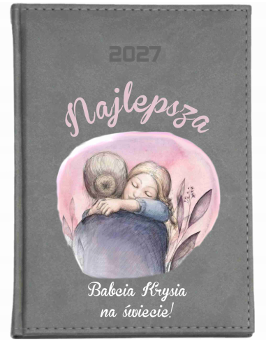 KALENDARZ A5 2027 tygodniowy z nadrukiem na dzień babci prezent z imieniem