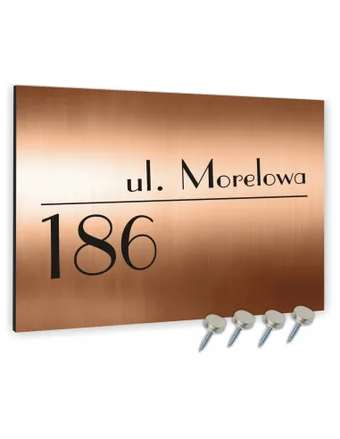 Tabliczka Adresowa Aluminiowa Miedziana 20x30 Numer Dom