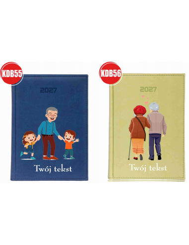 KALENDARZ A5 2027 tygodniowy z nadrukiem na dzień babci prezent z imieniem