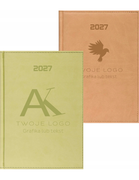 KALENDARZ A5 2027 DZIENNY książkowy z grawerem 100 sztuk Z LOGO FIRMY