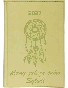 KALENDARZ A5 2027 DZIENNY z grawerem PLANER prezent twój napis imię