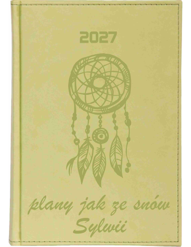 KALENDARZ A5 2027 DZIENNY z grawerem PLANER prezent twój napis imię