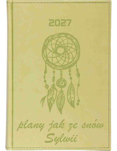 KALENDARZ A5 2027 DZIENNY z grawerem PLANER prezent twój napis imię