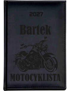 KALENDARZ książkowy A5 2027 DZIENNY z grawerem DLA MOTOCYKLISTY z imieniem