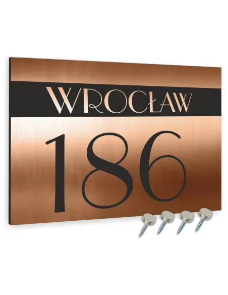 Tabliczka Adresowa Aluminiowa Miedziana 20x30 cm Dibond