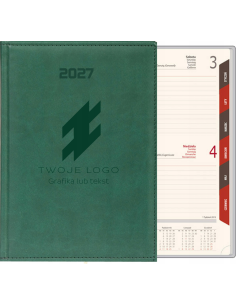KALENDARZ A4 2027 DZIENNY KSIĄŻKOWY twoje LOGO TEKST grawer