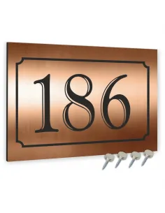 Tabliczka 20x30 cm Numer Budynek Dom Inox Kolor Miedziany
