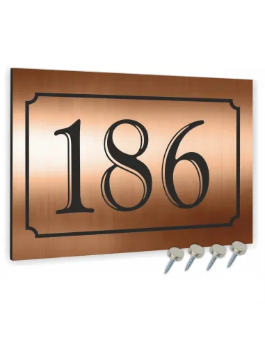 Tabliczka 20x30 cm Numer Budynek Dom Inox Kolor Miedziany