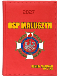 KALENDARZ A5 2027 DZIENNY z nadrukiem DLA OSP STRAŻY KSIĄŻKOWY PLANER