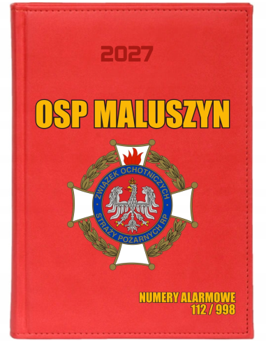 KALENDARZ A5 2027 DZIENNY z nadrukiem DLA OSP STRAŻY KSIĄŻKOWY PLANER