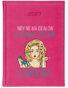 KALENDARZ A5 2027 dzienny z nadrukiem dzień kobiet z imieniem prezent