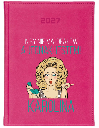 KALENDARZ A5 2027 dzienny z nadrukiem dzień kobiet z imieniem prezent