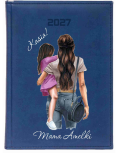 KALENDARZ A5 2027 dzienny z nadrukiem DLA MAMY Z IMIENIEM różne wzory