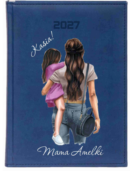 KALENDARZ A5 2027 dzienny z nadrukiem DLA MAMY Z IMIENIEM różne wzory