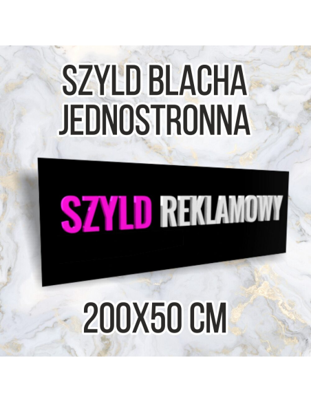 Tablica Reklamowa Szyld Metalowy 200x50 Jednostronna