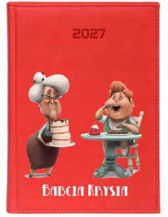 KALENDARZ A5 2027 DZIENNY z nadrukiem dedykacją dla babci napis imię