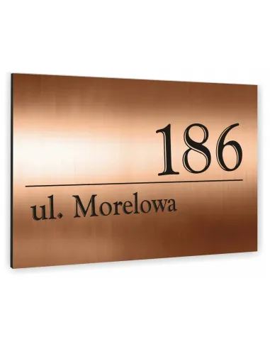 Tabliczka Adresowa Numer Domu Szyld Aluminium Miedziany