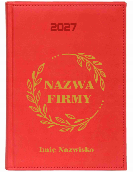 KALENDARZ A5 2027 DZIENNY z nadrukiem nazwa firmy imię nazwisko logo