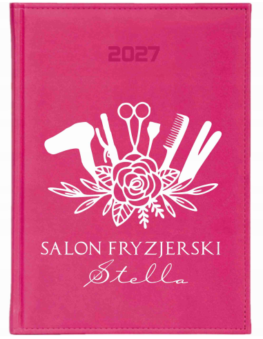 KALENDARZ A5 2027 DZIENNY z nadrukiem salon fryzjerski twoja nazwa logo