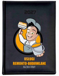 KALENDARZ A5 2027 DZIENNY z nadrukiem USŁUGI REMONTOWO BUDOWLANE nazwa