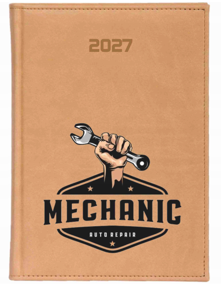 KALENDARZ A5 2027 DZIENNY KSIĄŻKOWY z nadrukiem DLA MECHANIKA PREZENT