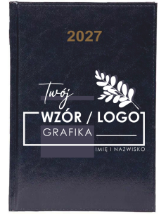 KALENDARZ A5 2027 TYGODNNIOWY książkowy z nadrukiem TWOIM NAPISEM LOGO