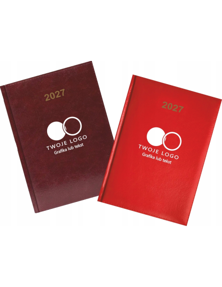 KALENDARZ A5 2027 TYGODNNIOWY z nadrukiem TWOJE LOGO 10 sztuk firmowy