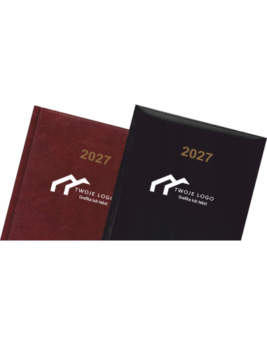 KALENDARZ A5 2027 TYGODNNIOWY książkowy z nadrukiem LOGO 5 SZTUK firmowy