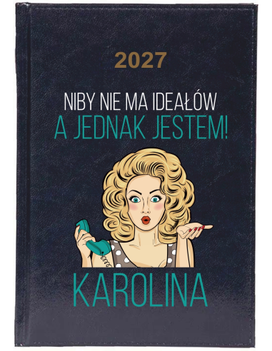 KALENDARZ A5 2027 TYGODNNIOWY TERMINARZ z nadrukiem UV IMIĘ GRAFIKA PREZENT