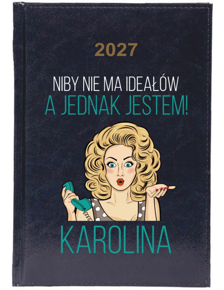 KALENDARZ A5 2027 TYGODNNIOWY TERMINARZ z nadrukiem UV IMIĘ GRAFIKA PREZENT