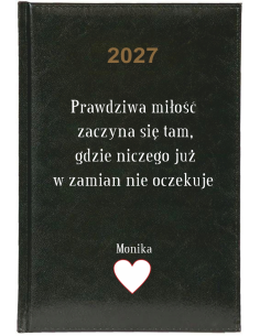 KALENDARZ A5 2027 TYGODNNIOWY KSIĄŻKOWY z nadrukiem Z TWOIM CYTATEM